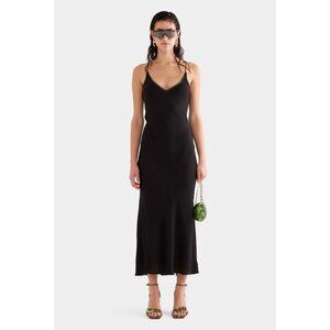 Venroy Black Maxi Slip Dress